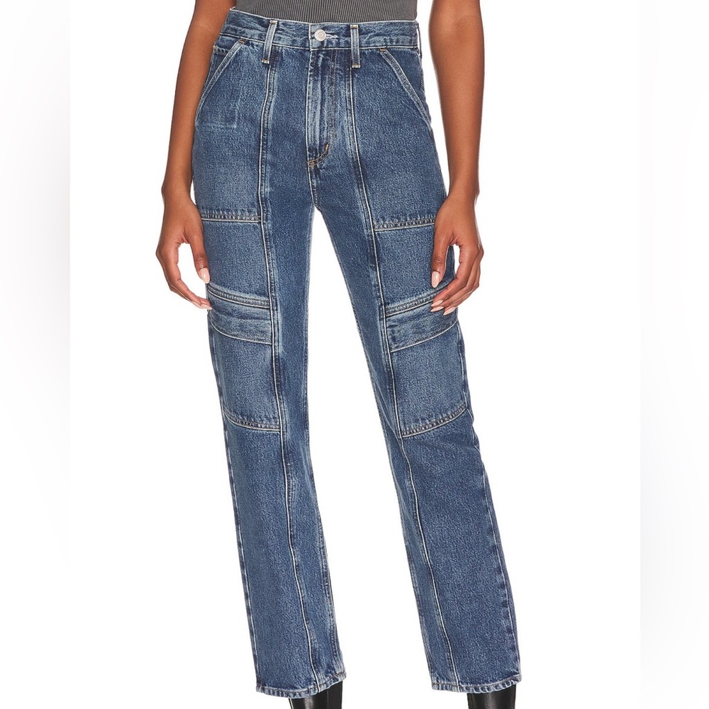 Agolde Women’s Straight-Leg Patchwork Blue Jeans
